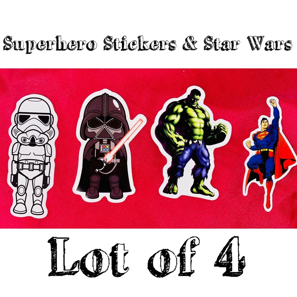 Super Cute Super Hero Stickers for Water Bottles, Laptops etc